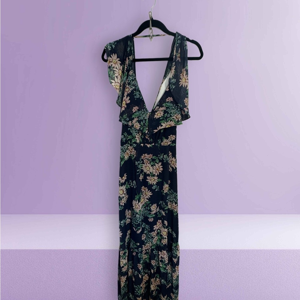 Betsey Johnson Black Floral Maxi Dress